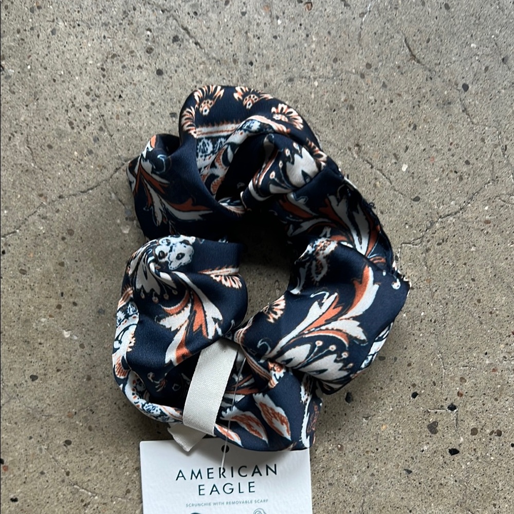 American Eagle AE Satin Scrunchie navy boho